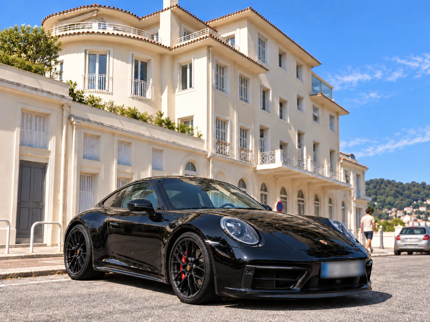 Porsche 911 noire après nettoyage